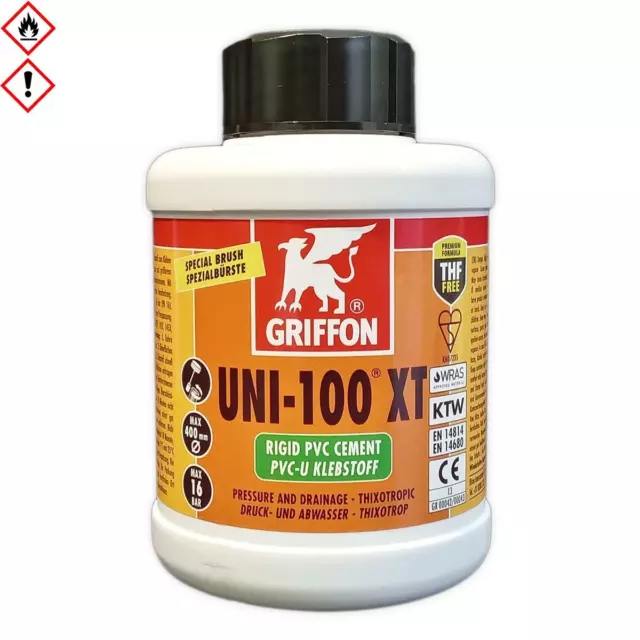 Griffon PVC-Kleber Uni-100 Spezialklebstoff 500 ml Kunfstoffteile Rohre Fittings