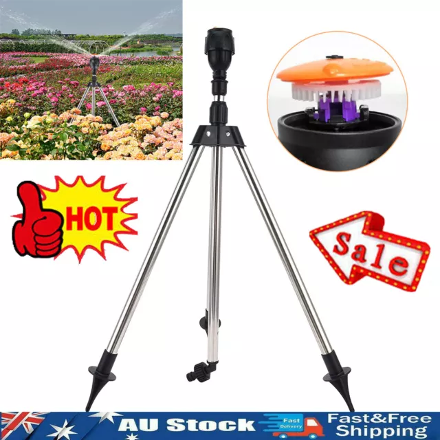 Garden Automatic Rotating Sprinkler Stainless Steel Tripod Irrigation Stand FZ