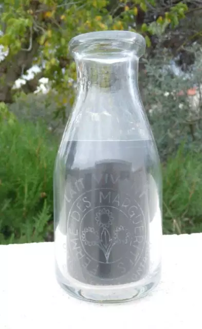 Ancienne Bouteille De Lait "Ferme Des Marguerites" 50 Cl