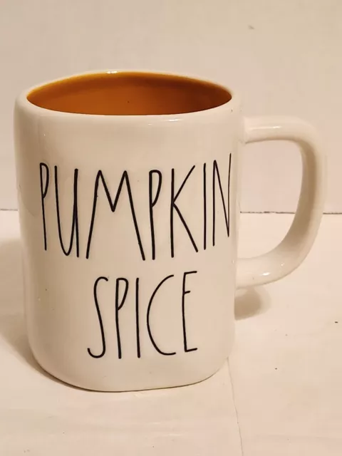 Rae Dunn Coffee Mug Pumpkin Spice Magenta Heart Orange NWOT