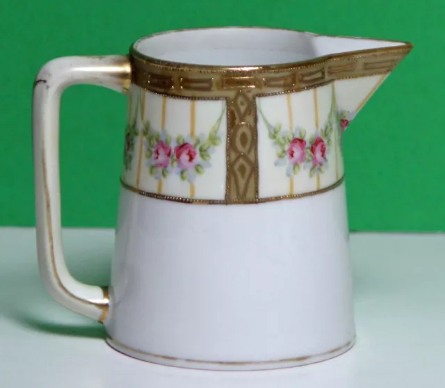 Made in Japan NIPPON Hand Painted Creamer Floral Gold Trim Marked Morimura Bros