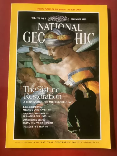 ✅ National Geographic Magazine: DECEMBER 1989 VOL, 176 NO. 6 Sistine Restoration