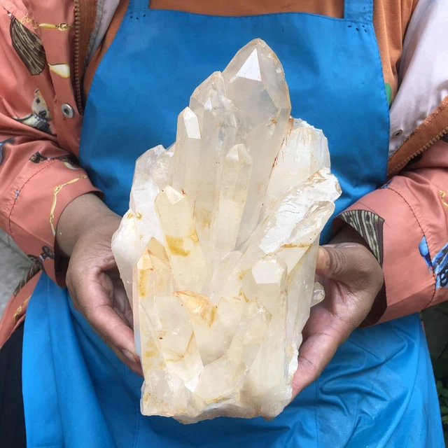 5.74LB Large Natural White Quartz Crystal Cluster Rough Specimen Healing Stone