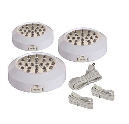Westgate LPL120ADJ-3KIT-30K-WH Under Cabinet Puck Led 3 Lights White