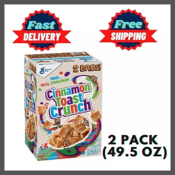 2 PACK CINNAMON Toast Crunch Cereal (Source of Calcium) 49.5 oz Free …