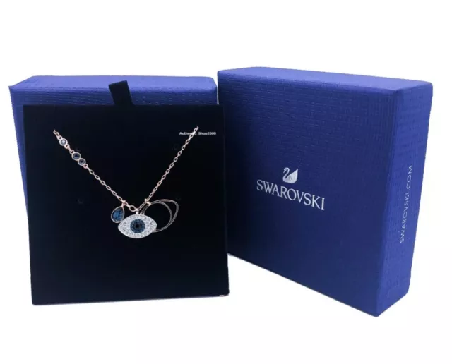 New Authentic SWAROVSKI Rose Gold Crystal Evil Eye Pendant Necklace 5172560