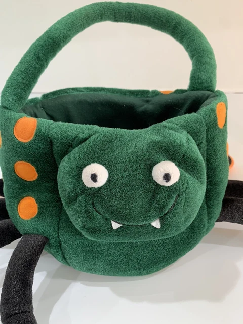 GYMBOREE Green Spider Pouch Orange Legs Plush Purse Hand Bag With Handle Toy