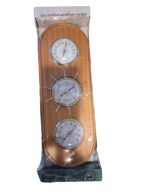 Springfield Decorative Weather Center Wooden Thermometer Barometer Humidity