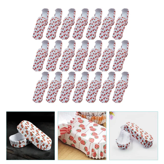 100 piezas Copa de barco Papel Hot Dog Tostadora Contenedor de alimentos Rojo