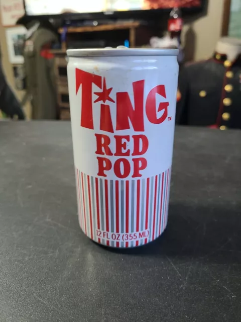 Vintage 1970s Flat Top Soda Can Ting Red Pop