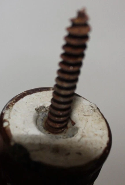Vintage Glazed Brown Ceramic Porcelain Electric Power Line Insulator SR Co 5
