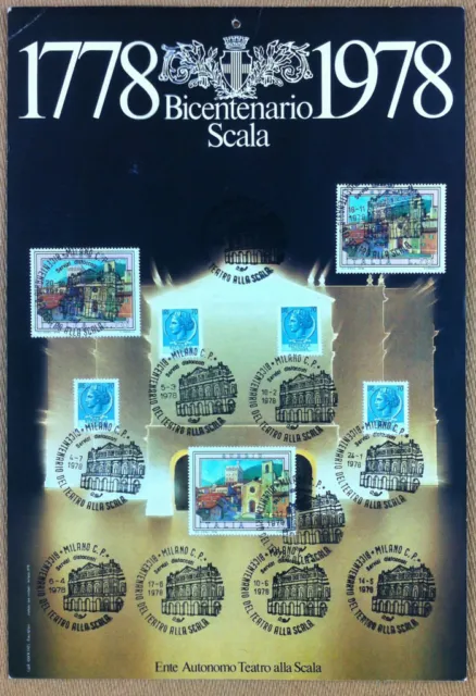 Francobolli Italia 1978 - 200 anni Scala - valori diversi - annulli figurati
