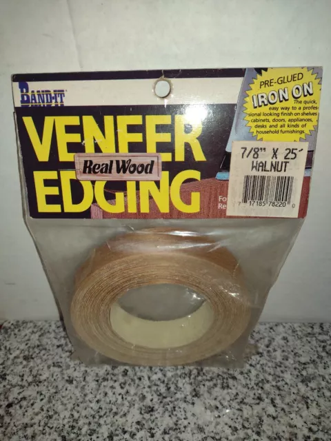 Wood Veneer Edge Banding. BAND-IT. Real WOOD Walnut 7/8"x 25' CLOVERDALE Co. NEW