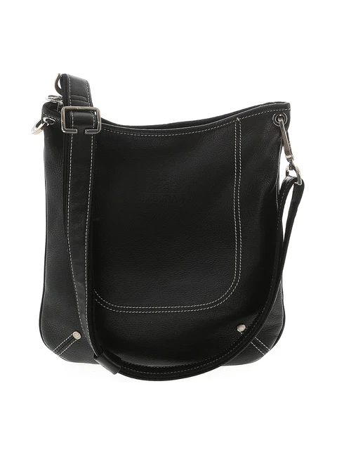 Longchamp Women Black Leather Shoulder Bag One Size