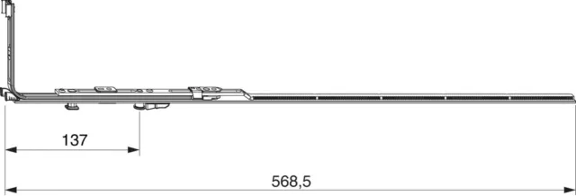 MACO Multi-Matic Eckumlenkung für Rundbogen silber