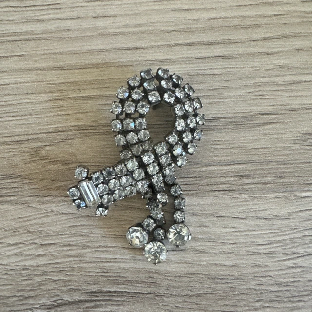 Lot De 2 Broches Art Déco Noires à Strass - Anciennes, Occasion En Bon état