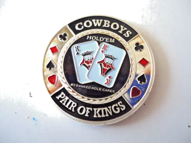 Poker Card Silver Color Protector Coin "Cowboys" Pair Of Kings Protective Case