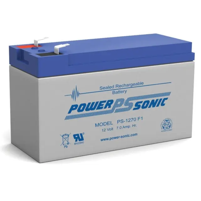 Power-Sonic PS-1270F1-PS-1270 12 Volt 7 Amp Hour Sealed Lead Acid Battery
