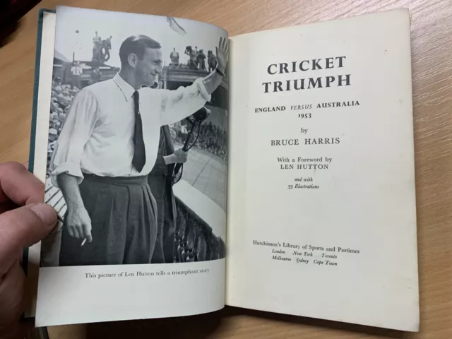 1953 1ST Edition Cricket Triumph Eng Vs Aus 1953 Illustrierte Buch (P3)