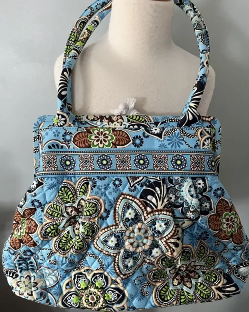 Vera Bradley Morgan Bali Blue Alice Retired Handbag, Kiss Lock NEW