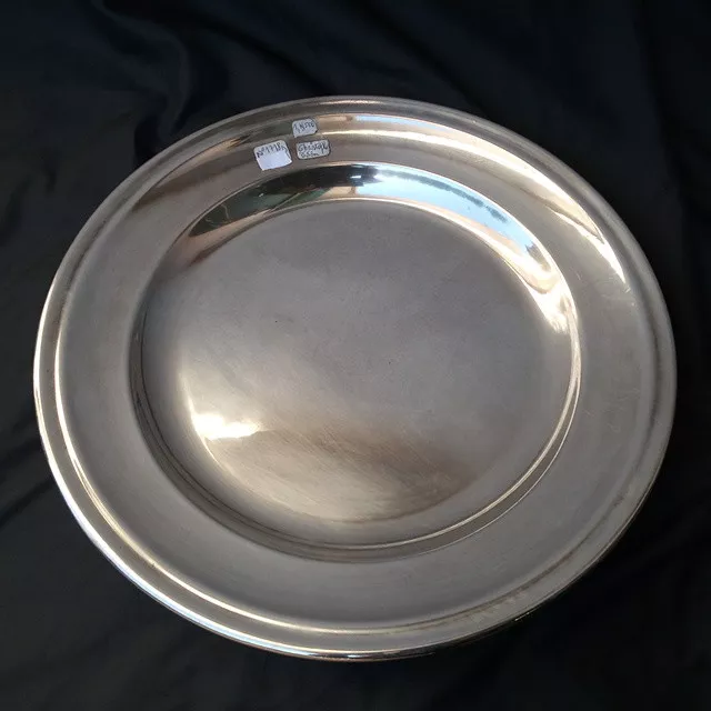 Christofle Brand Silver Metal Round Plate