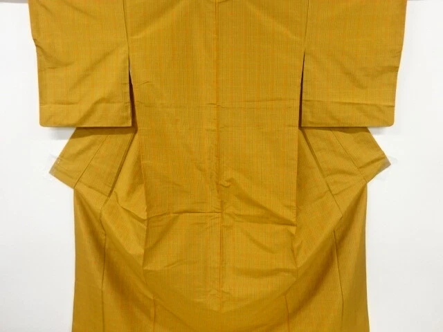 6860666: Japanese Kimono / Antique Kimono / Yonezawa Tsumugi / Woven Grid