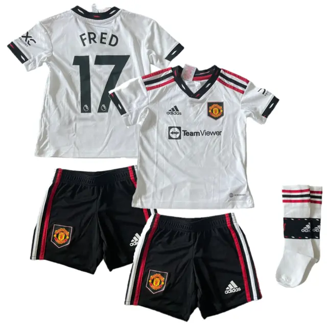 Manchester United Football Kit (Size 2-3Y) Kid's adidas Away Mini - Fred - New