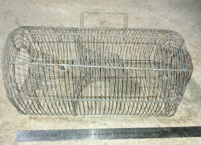 AR2 -  ancien piège à bascule pour souris rat nuisible nasse cage fil de fer