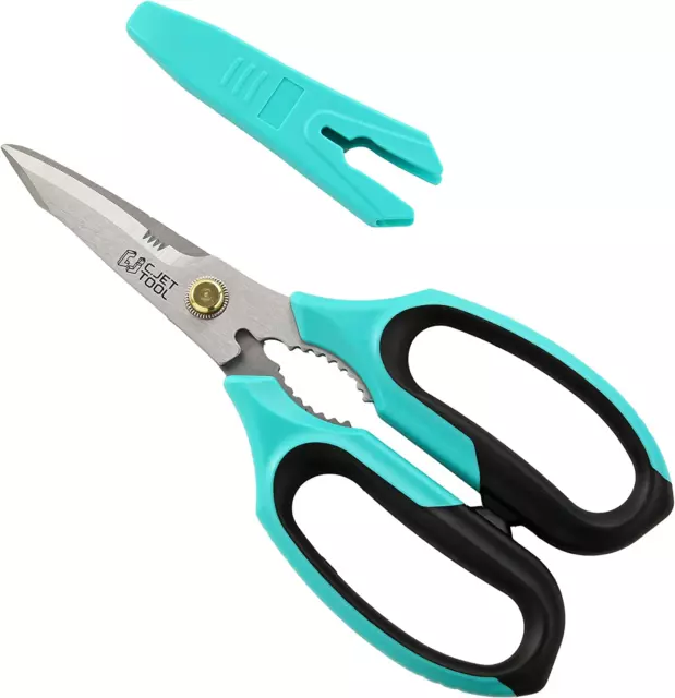 C.JET TOOL 8" Sharp Stainless Kitchen Scissors Meat Vegetables Herbs Food Cut...