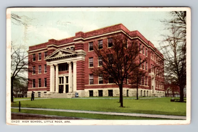 Little Rock AR-Arkansas, High School Building, Antique Vintage c1912 Postcard