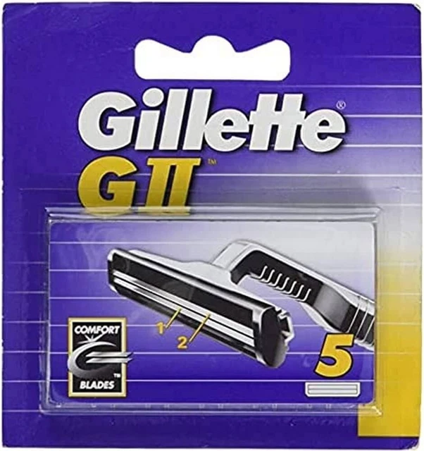 Pack De 5 Lames GILLETTE GII Plus - Recharges Pour Rasoir Homme, Avec Lubrastrip !