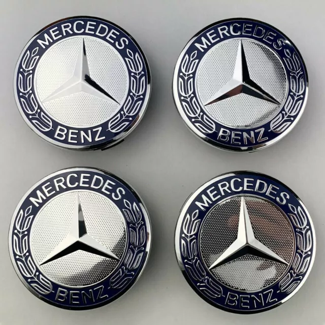 4x75mm Mercedes-Benz Radnabenabdeckung Nabendeckel Nabenkappen Felgendeckel DE++