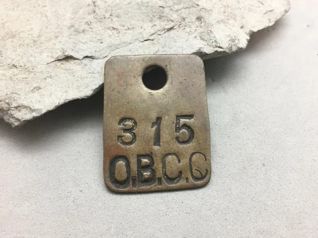 Old Ben Coal OBCC Mine Miner Mining Tag Brass 315 Vintage Personal Safety In/Out