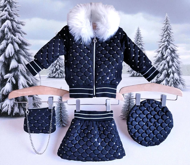 CHICAPRIE ENSEMBLE 4P Bébé Fille Noir Ornements Fantaisies Métal