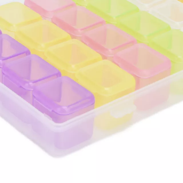 (Colors)28 Slots Clear Plastic Storage Box Portable Detachable Organizer Box 2