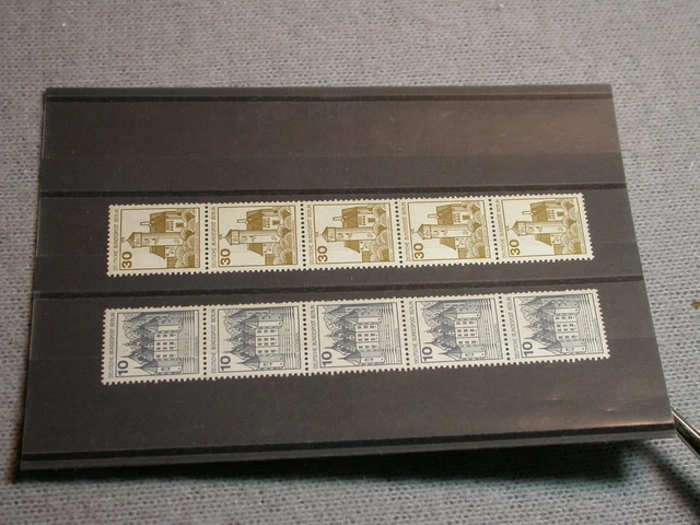 Berlin 10+30 Pf Burgen U Schlösser Letterset 5Er Streifen Mit Nr Postfrisch