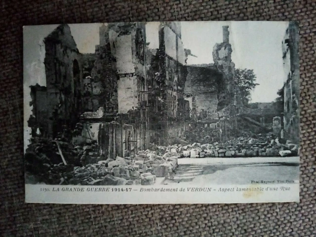 Cpa Bombardement De Verdun Aspect D Une Rue