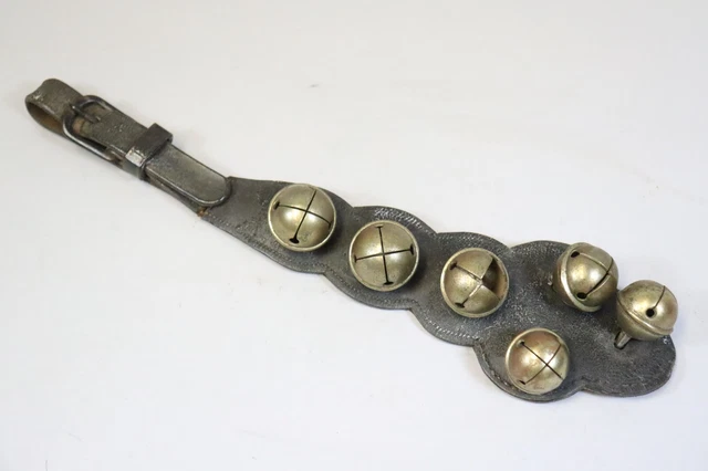 Pferdegeröll Pferdeschellen mit Messingglöckchen 19.Jhd (FN789)
