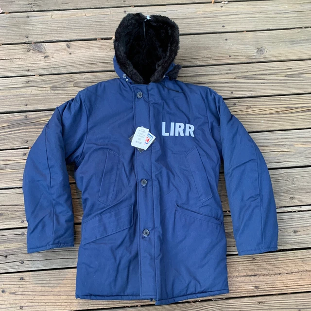 Vintage LIRR Long Island Rail Road Jacket Made in USA Coat Parka Size M NOS Blue