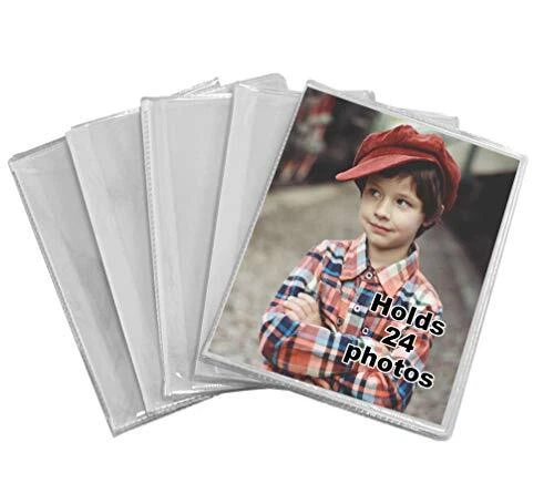 Álbum de fotos de cubierta transparente de 24 pulgadas, paquete de 5 4 x 6