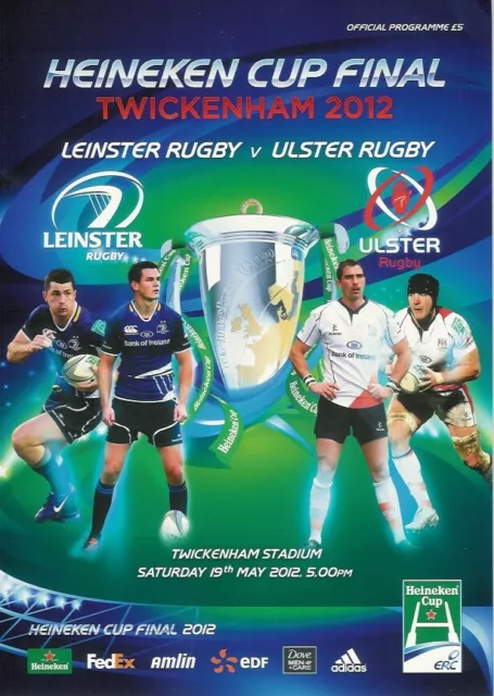 Leinster v Ulster Heineken European Cup Final 19 May 2012 RUGBY PROGRAMME