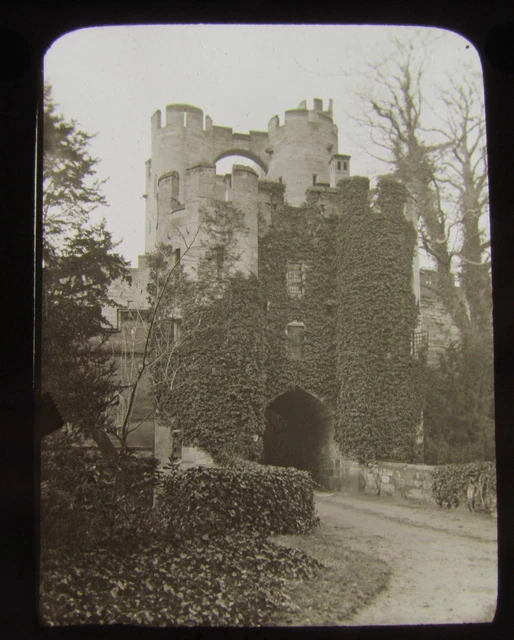 Glass Magic Lantern Slide WARWICK CASTLE NO.1 C1910 ENGLAND L74