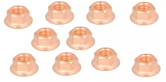 10x 17er Dado Rame Con Raccolta M10 X 1,5 Collettore Scarico DIN267 Cu Madre