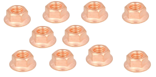 10x Tuerca de cobre 17 con cintura M10 x 1,5 colector escape DIN267 CU Tuerca cobre