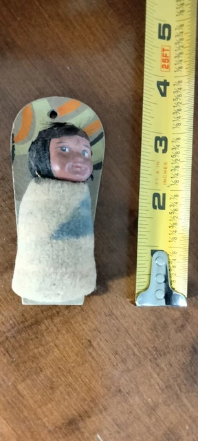 Vtg Native American Skookum PAPOOSE DOLL Baby with Blanket on Cradleboard