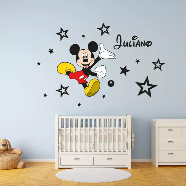 Mickey Mouse Personalised Name Stars Disney Wall art stickers murals decals