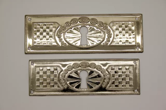 20iger Años Artdeco Möbelschild Querschild Llaveros de Escudo Plata 2 Tamaños