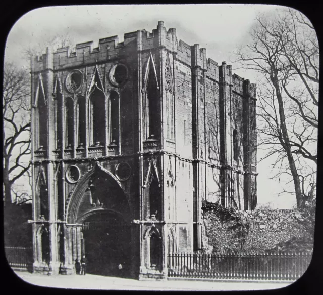 Glas Magic Laterne Rutsche ABBEY GATEWAY BURY ST EDMUNDS C1890 FOTO