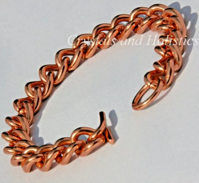 Pure Solid Copper Cuban Chain Bracelet / Necklace Set Curb Link Rider  Arthritis | eBay
