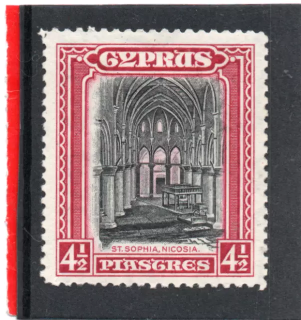 Cyprus GV 1934 4.1/2pi. black & crimson sg 139 HH.Mint